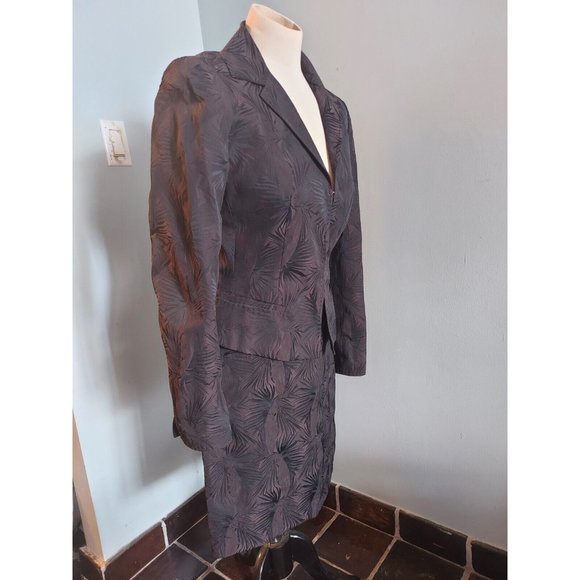 Max Mara Skirt Suit Size Sm 2 Piece Jacket And Knee-Length Skirt Black vtg - Picture 2 of 8